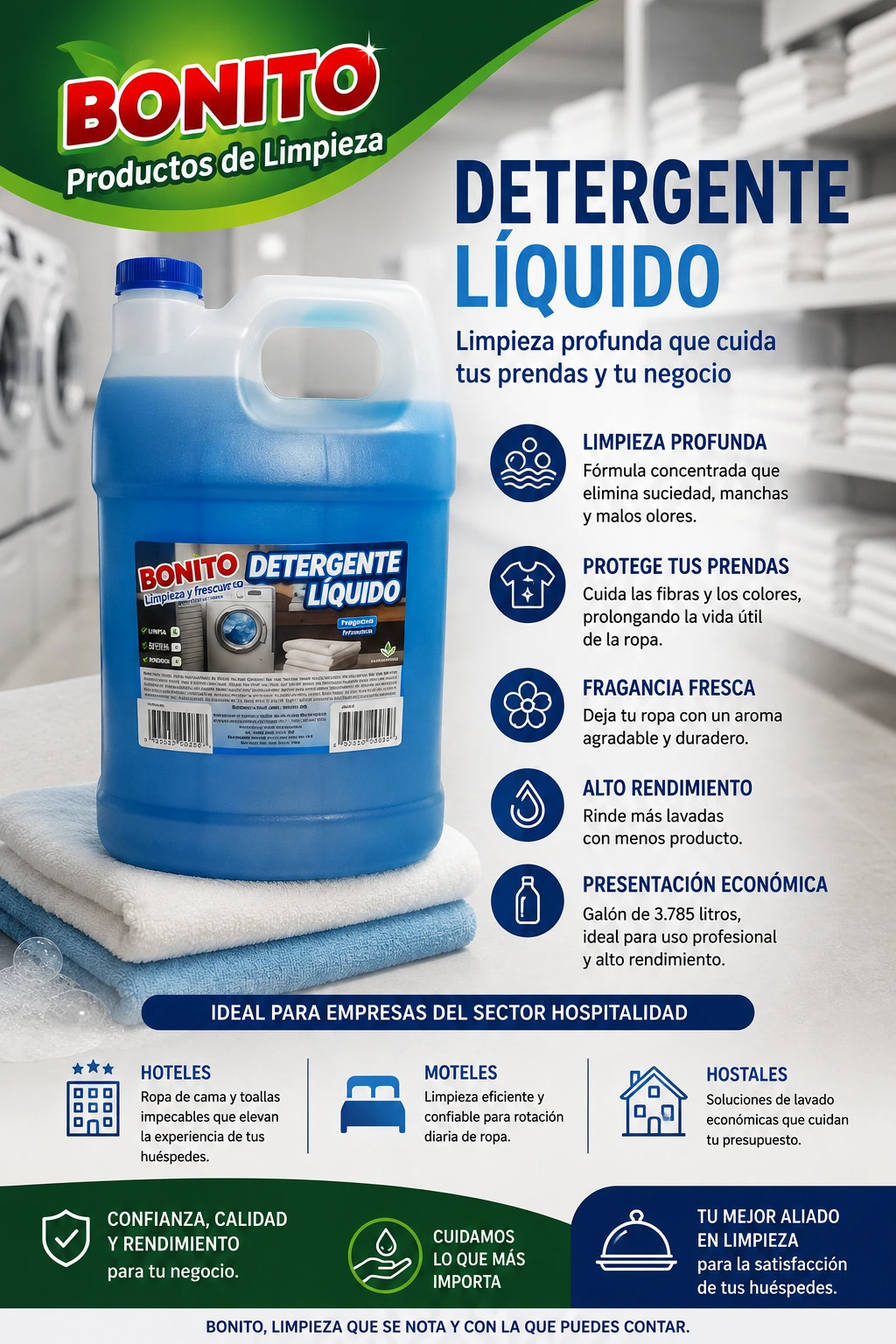Galón de detergente líquido Bonito