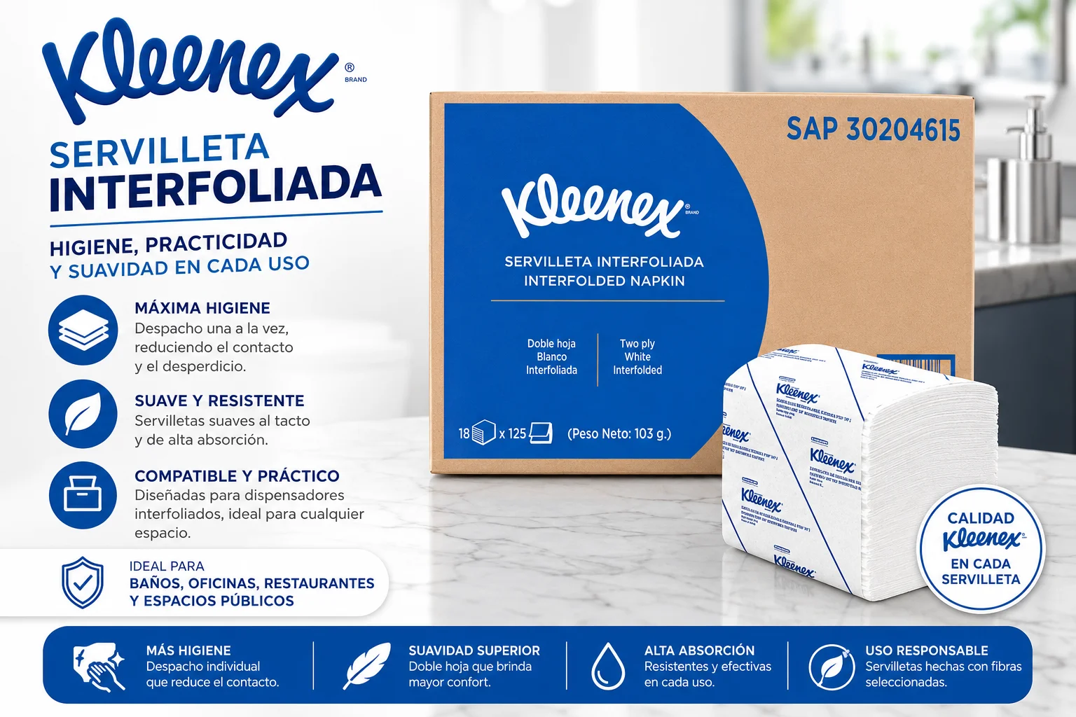 Servilleta interfoliada Kleenex